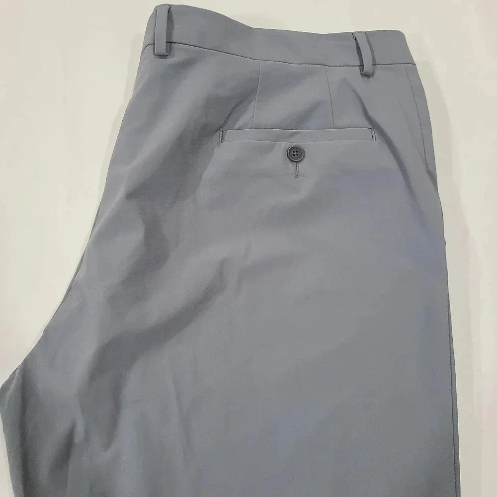 NWT Nordstrom Mens Tech-Smart Trim Fit Modern Pants Size 42W Grey Shade Unhemmed